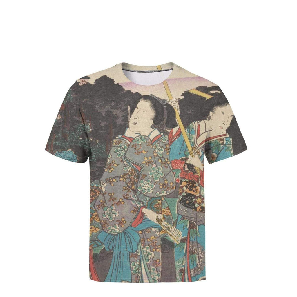 Japanese Ukiyo Art 3D Printed Mens Polyester O Neck Travel Short Sleeve White-16 T-Shirt