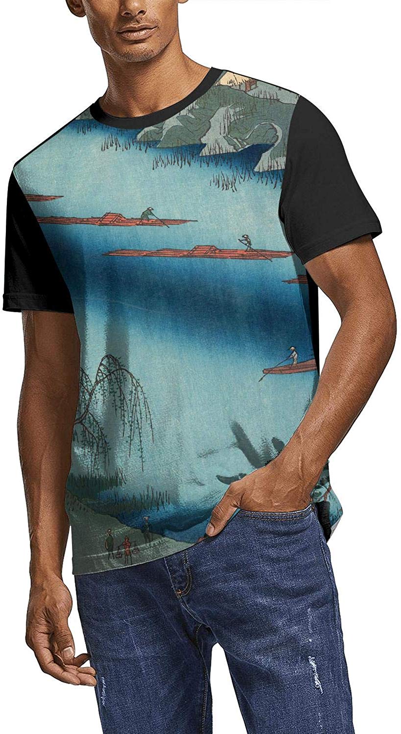 Japanese Ukiyo Art 3D Printed Mens Popular Crew Neck Travel Short Sleeve White-216 T-Shirt