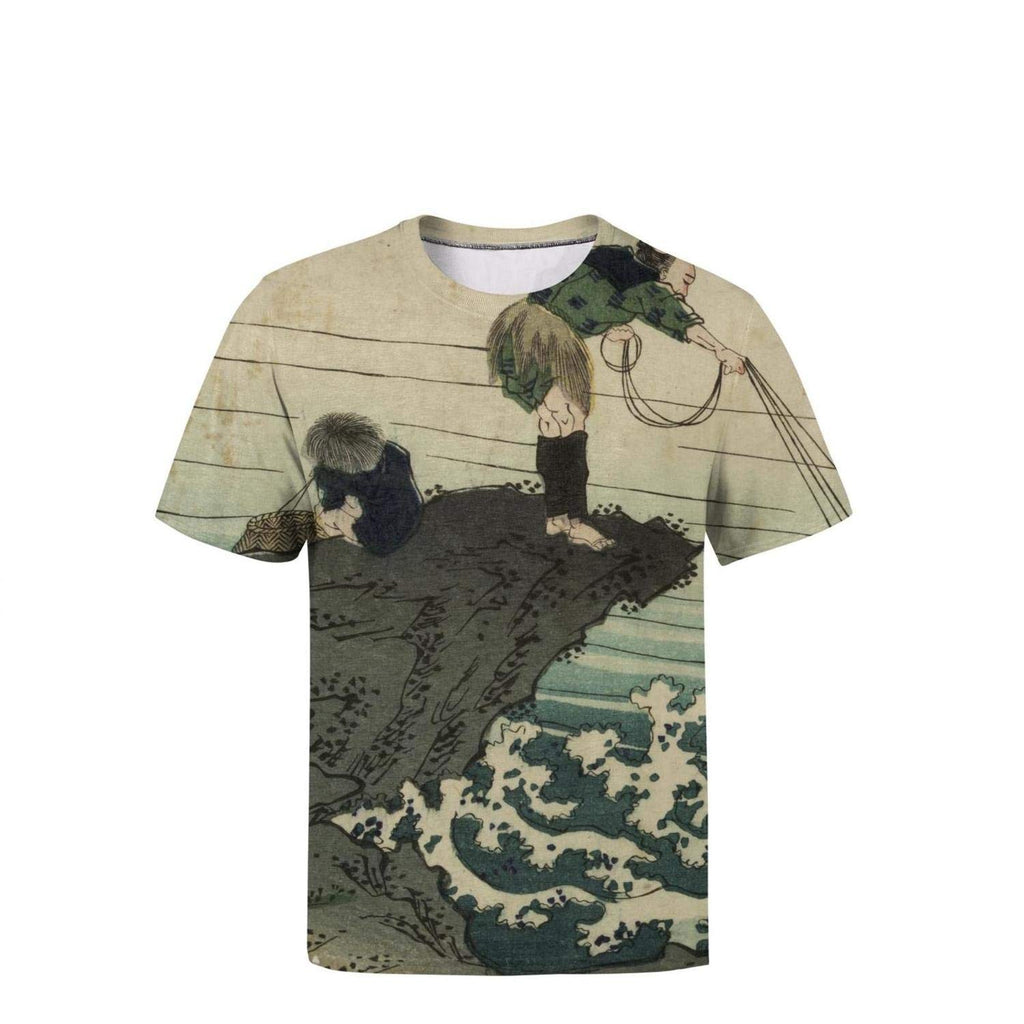 Japanese Ukiyo Art 3D Printed Mens Popular Round Neck Athletic Short Sleeve White-116 T-Shirt