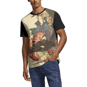 Japanese Ukiyo Art 3D Printed Mens Retro Crew Neck Travel Short Sleeve White-228 T-Shirt