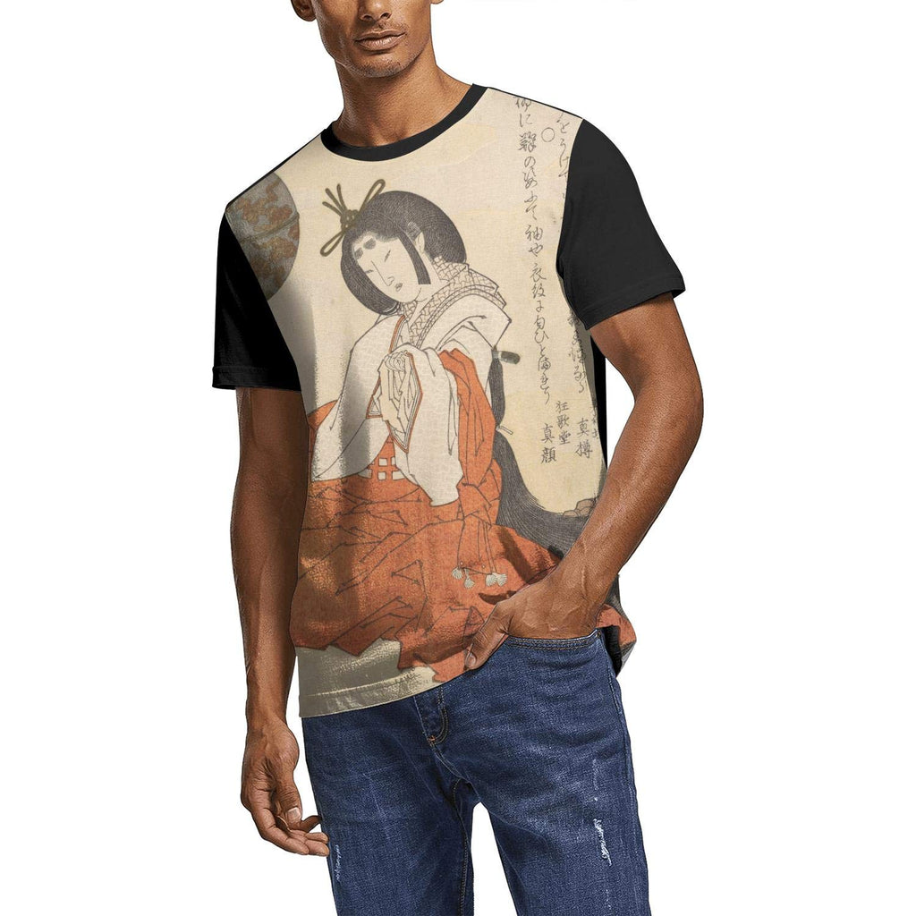 Japanese Ukiyo Art 3D Printed Mens Slogan Round Neck Sport Short Sleeve White-173 T-Shirt