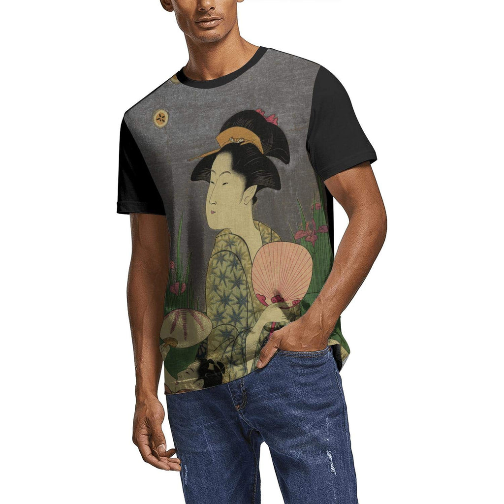 Japanese Ukiyo Art 3D Printed Mens Soft Crew Neck Softball Short Sleeve White-179 T-Shirt
