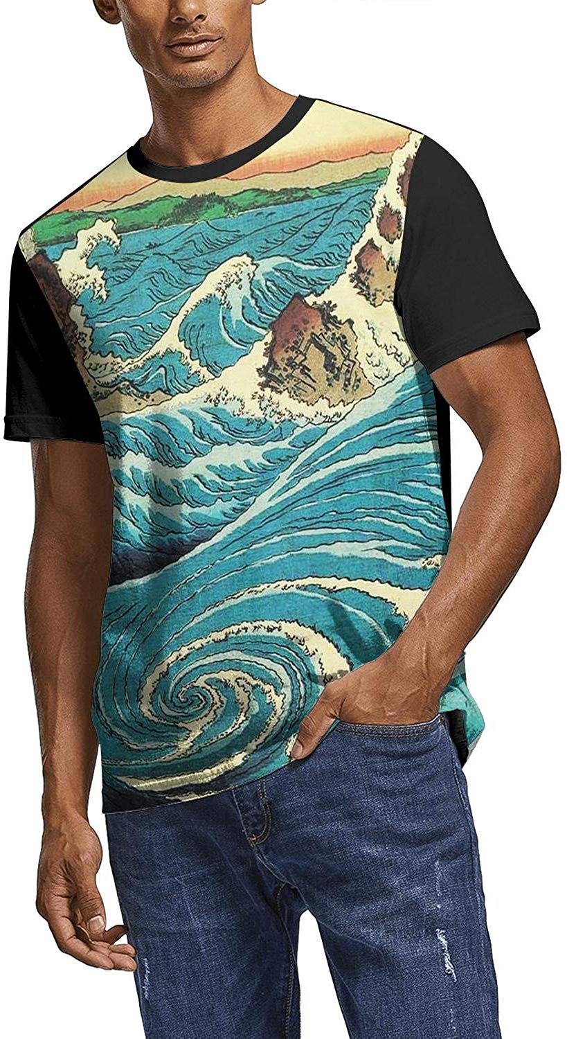 Japanese Ukiyo Art 3D Printed Mens Stylish Round Neck Tennis Short Sleeve White-225 T-Shirt