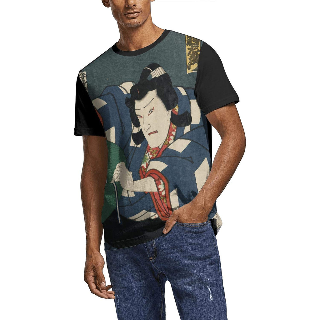 Japanese Ukiyo Art 3D Printed Mens Trendy Crewneck Baseball Short Sleeve White-181 T-Shirt