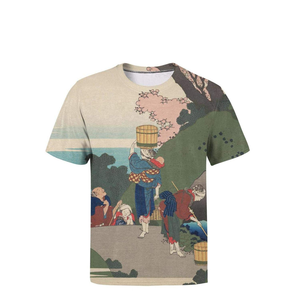 Japanese Ukiyo Art 3D Printed Mens Trendy Crewneck Tennis Short Sleeve White-118 T-Shirt