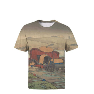 Japanese Ukiyo Art 3D Printed Mens Unique O Neck Golf Short Sleeve White-120 T-Shirt