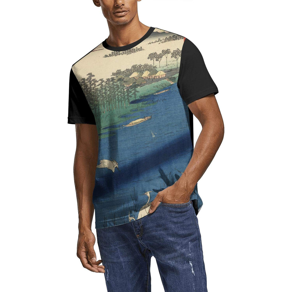 Japanese Ukiyo Art 3D Printed Mens Unique Round Neck Travel Short Sleeve White-208 T-Shirt