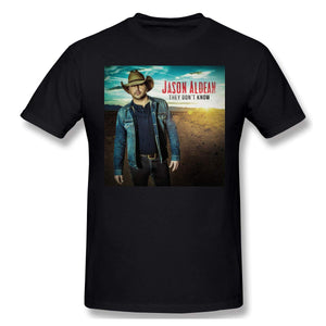 Jason Aldean Man's New Short Sleeve Basic Cotton Black T-Shirt