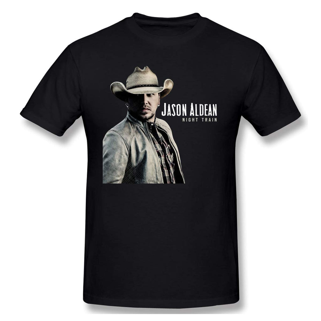 Jason Aldean Mens New Short Sleeve Basic Cotton Black T-Shirt