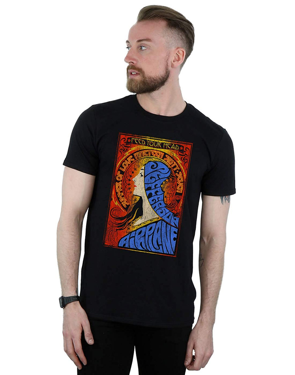 Jefferson Airplane Men's Feed Your Head Black T-Shirt