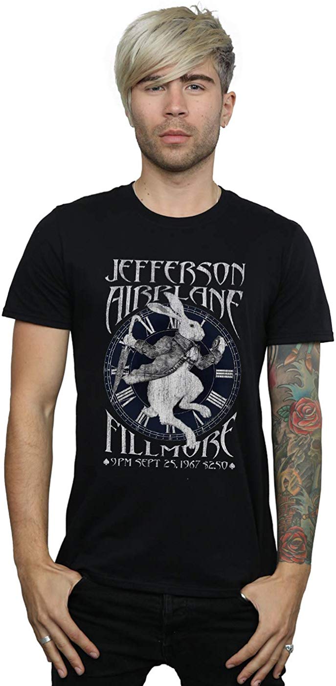 Jefferson Airplane Men's Fillmore Rabbit Black T-Shirt
