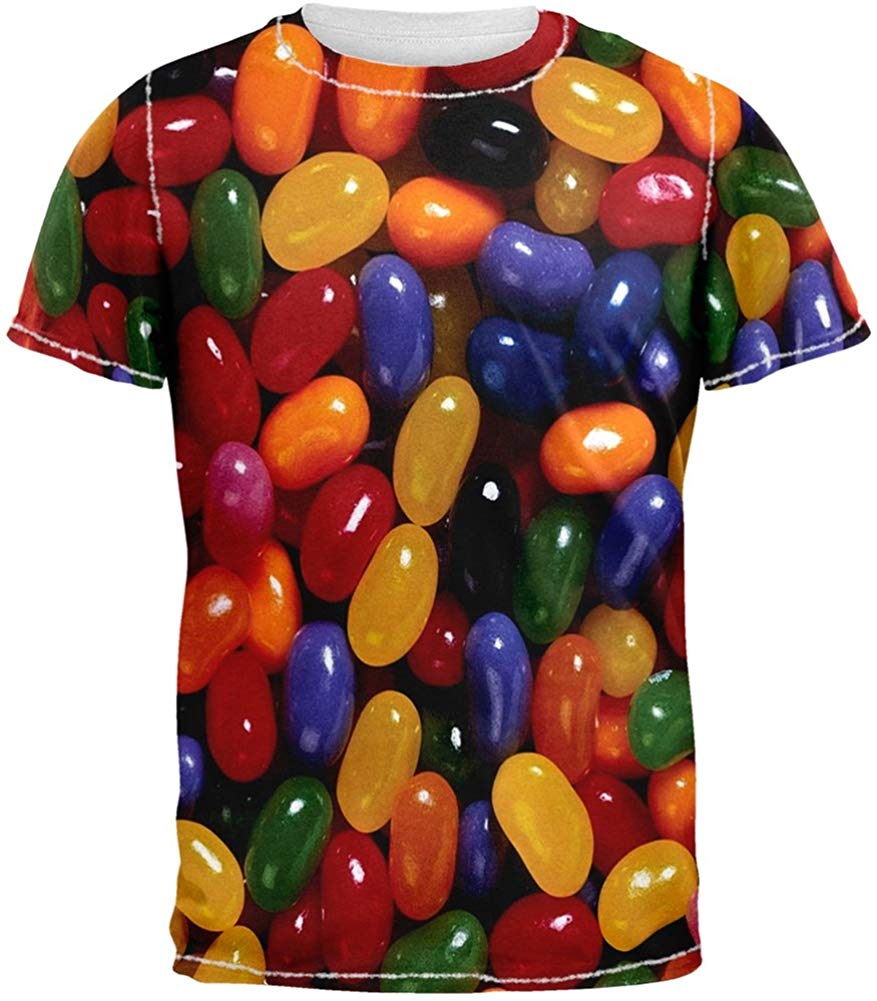Jelly Beans All Over Adult Natural T-Shirt