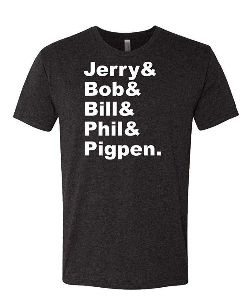 Jerry & BOB & Bill & Phil & Pigpen Names Mens Cotton Tri-blend Black T-Shirt