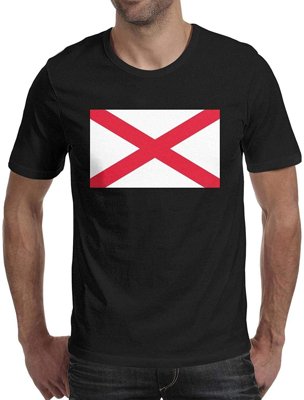 Jersey of Flag and Emblem Men's O Neck Personalized Short Sleeve Black-147 T-Shirt