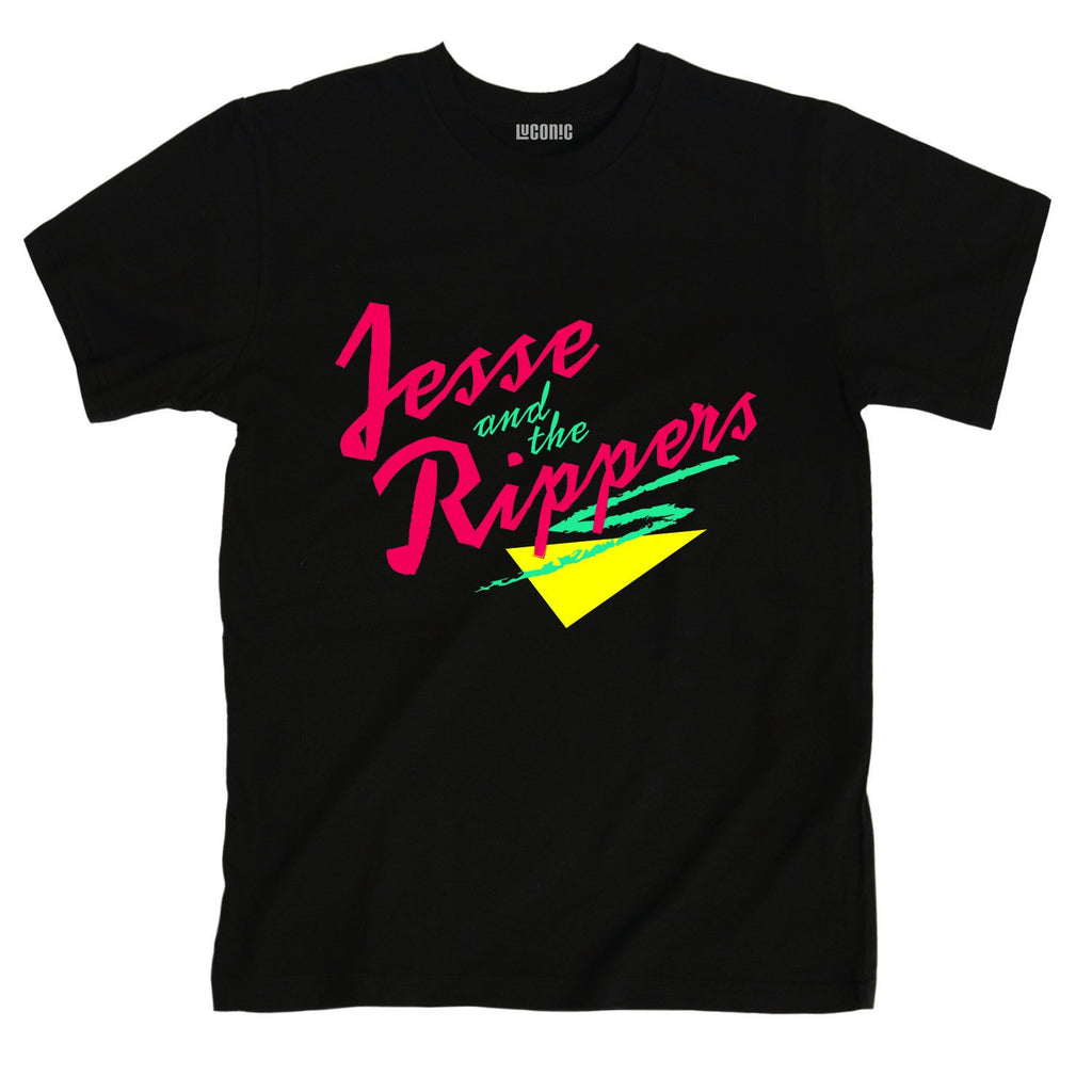 Jesse and The Rippers 80's 90's Music Retro Grunge TBT Sitcom Band Mens Black T-Shirt