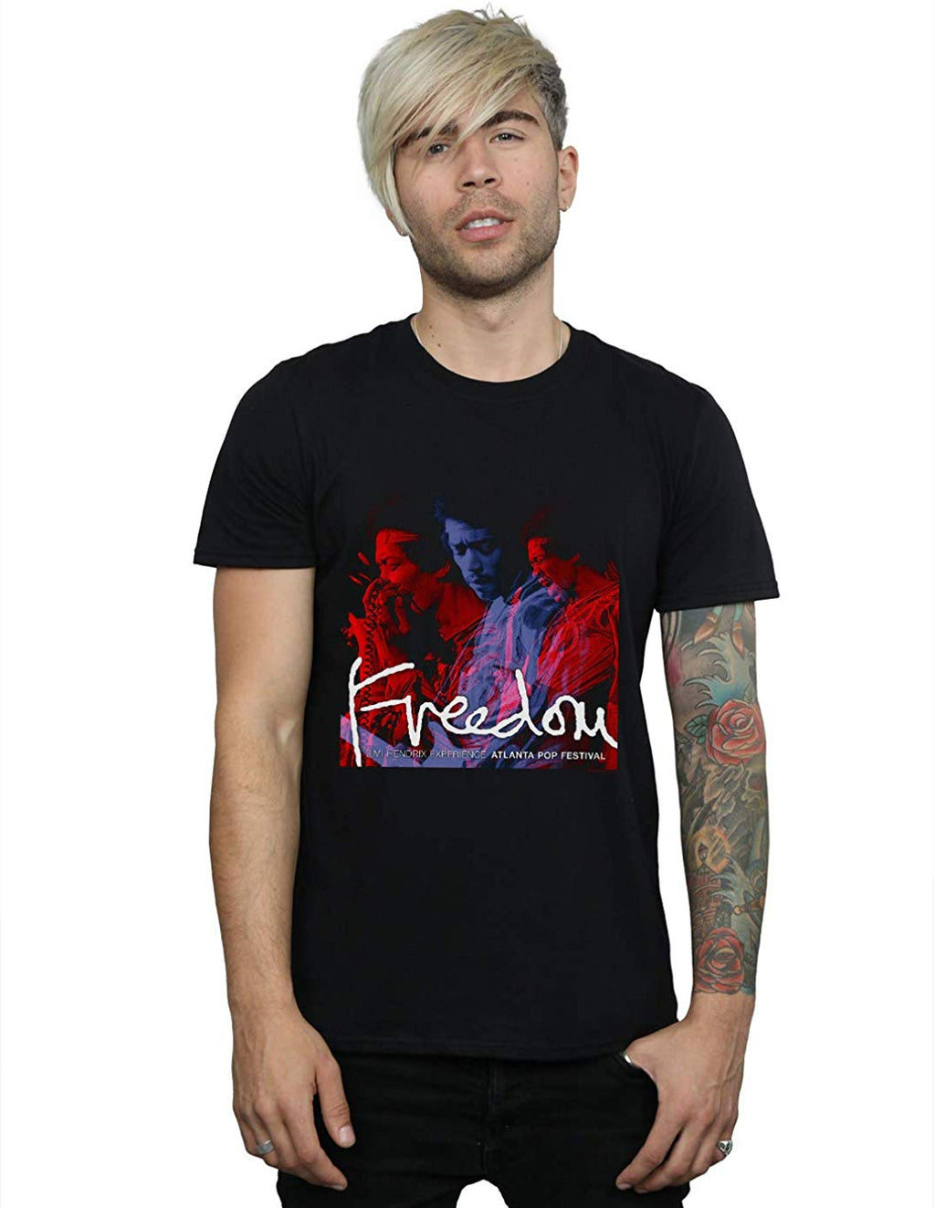 Jimi Hendrix Men's Atlanta Freedom Black T-Shirt