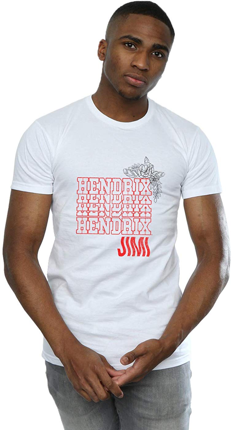 Jimi Hendrix Men's Flower Power White T-Shirt