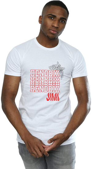 Jimi Hendrix Men's Flower Power White T-Shirt