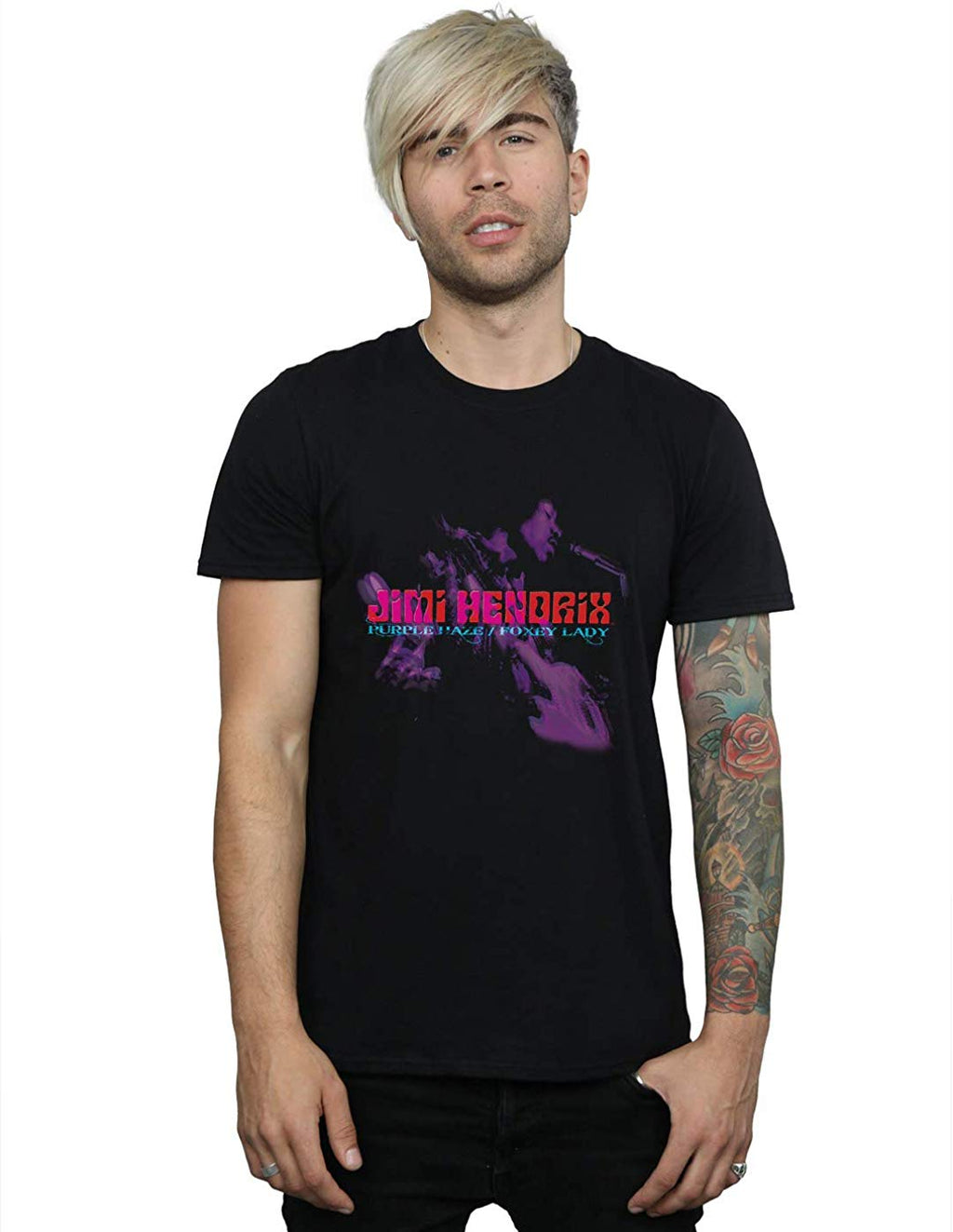 Jimi Hendrix Men's Haze Foxy Lady Black T-Shirt
