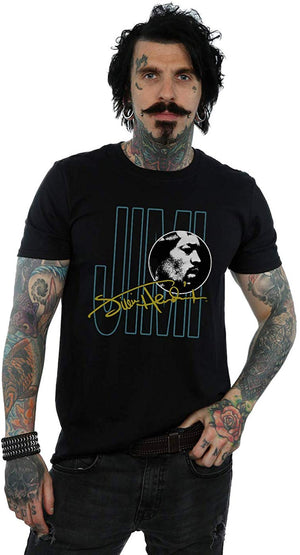 Jimi Hendrix Men's Jimi Signature Black T-Shirt