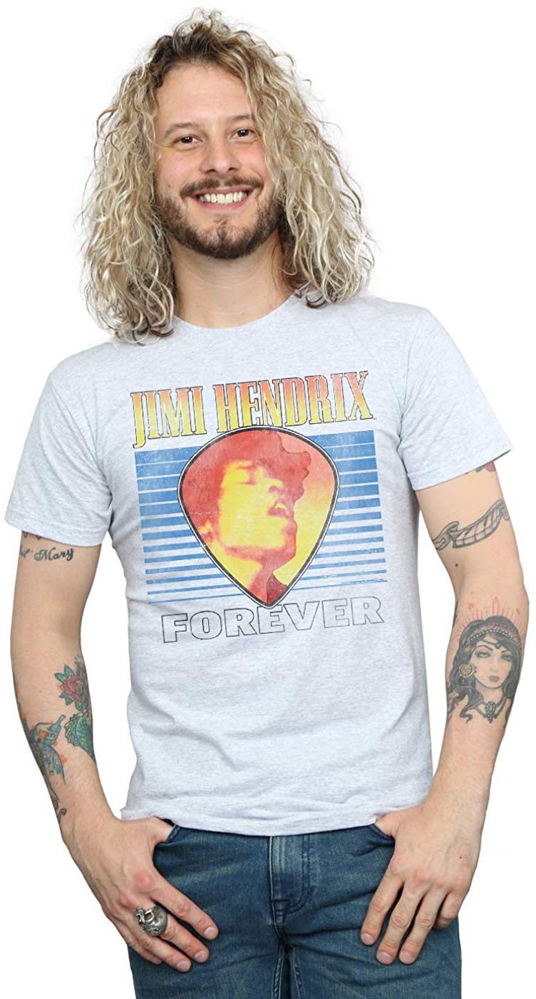 Jimi Hendrix Men's Retro Forever Sport Grey T-Shirt