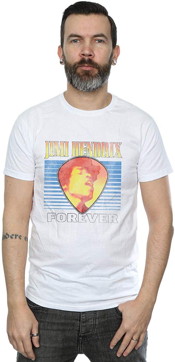 Jimi Hendrix Men's Retro Forever White T-Shirt