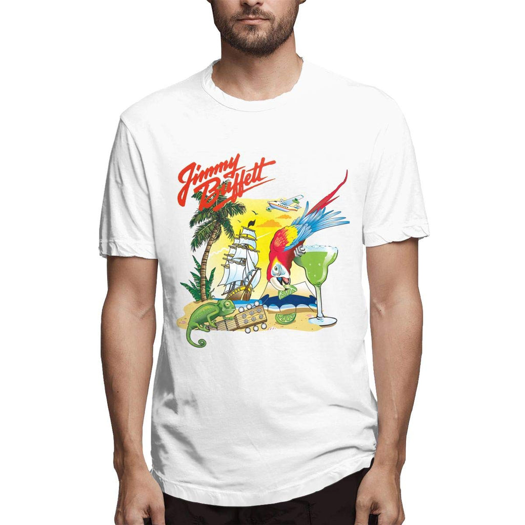 Jimmy Buffett Mens Personality Short Sleeve White T-Shirt