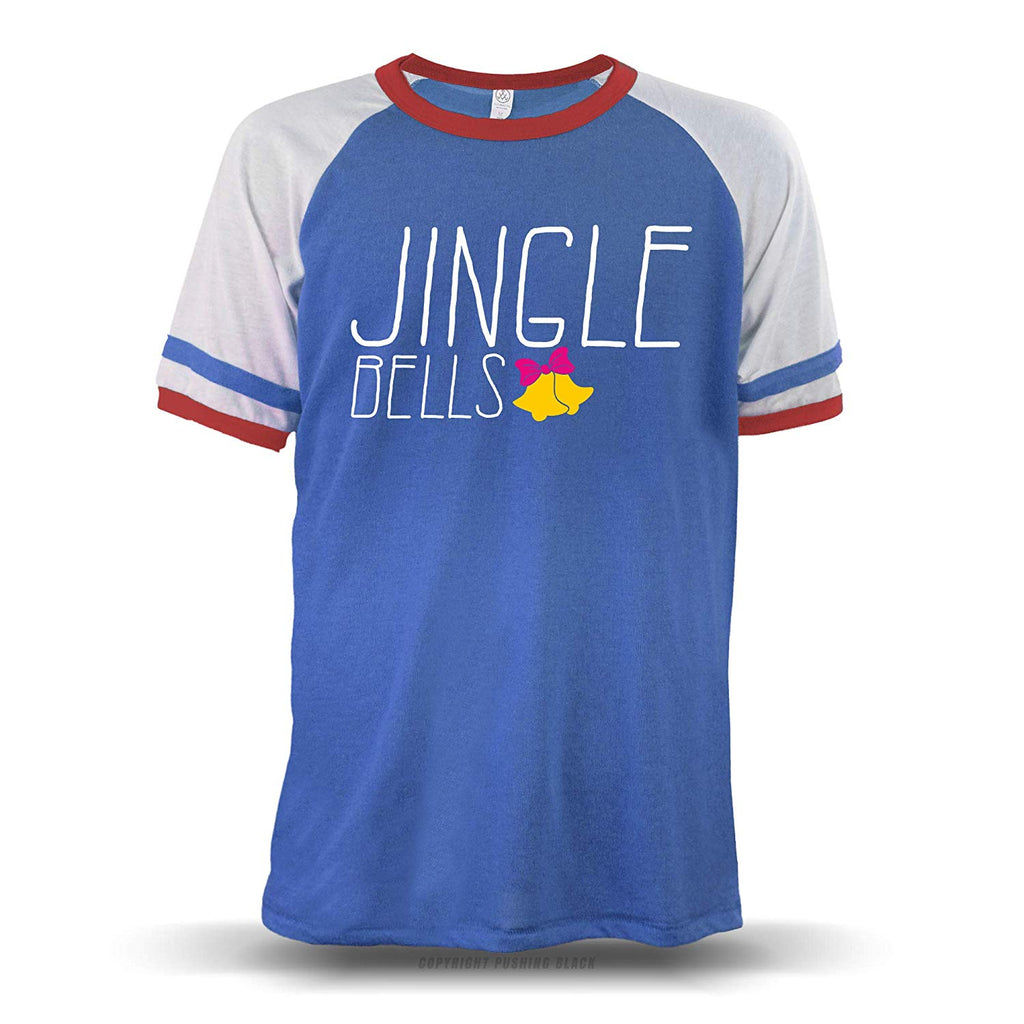 Jingle Bells Holiday' Unisex Raglan Royal Blue W/ White Sleeves (Alternative) T-Shirt