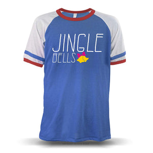 Jingle Bells Holiday' Unisex Raglan Royal Blue W/ White Sleeves (Alternative) T-Shirt