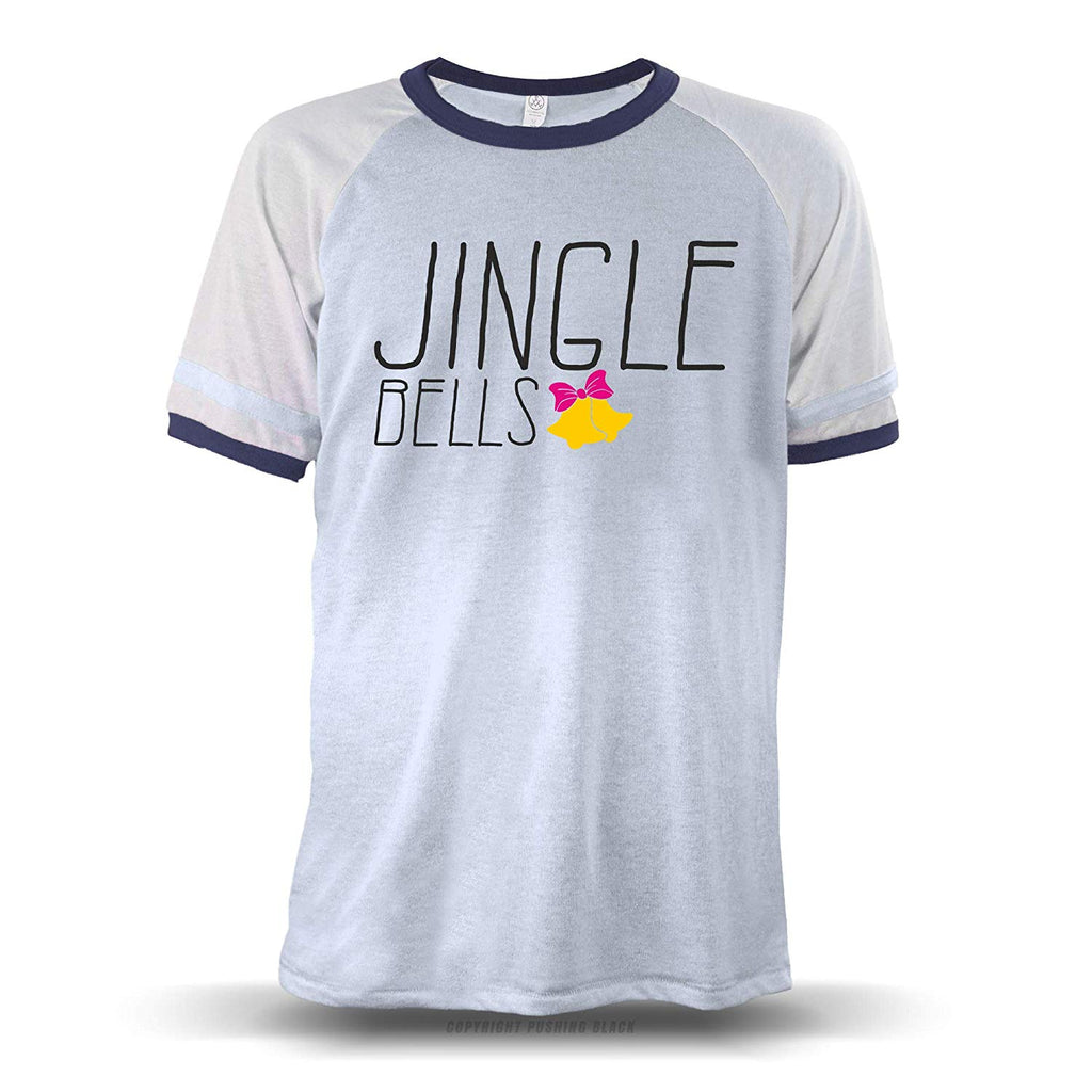 Jingle Bells Holiday' Unisex Raglan Sky With White Sleeves (Alternative) T-Shirt