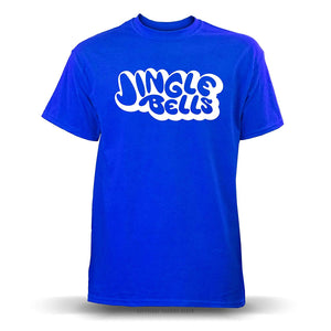 Jingle Bells Stencil' Unisex Blue T-Shirt