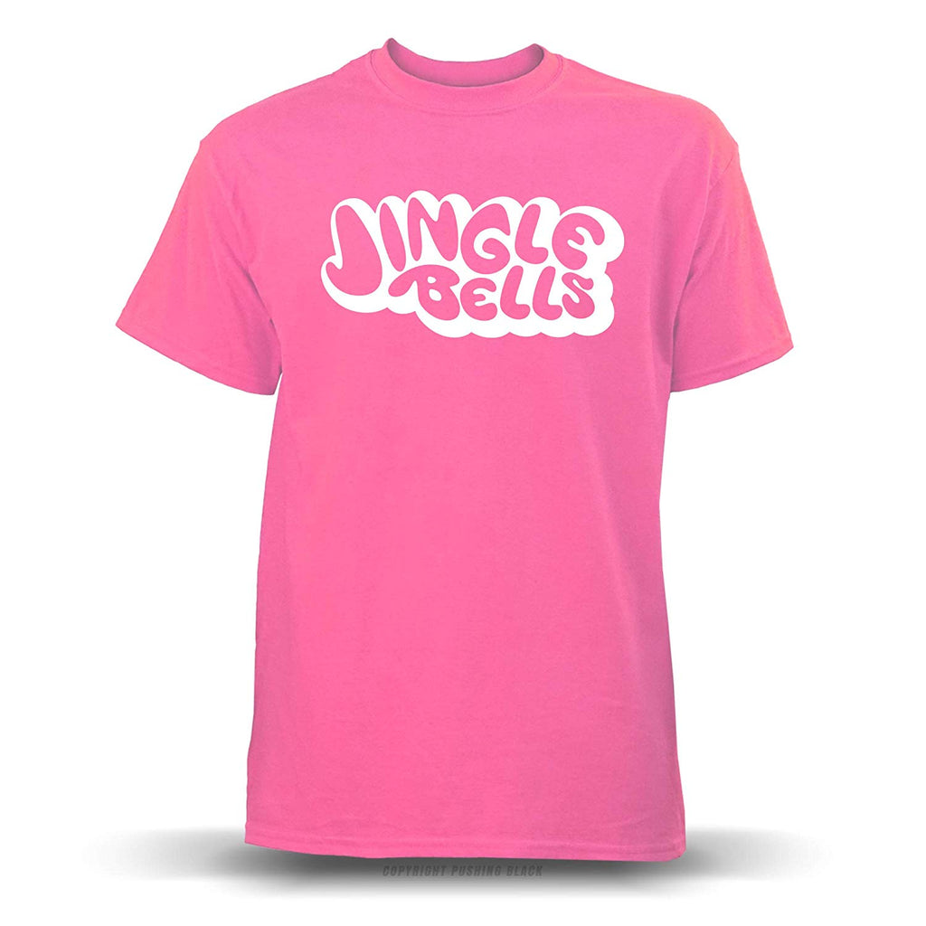 Jingle Bells Stencil' Unisex Safety Pink T-Shirt