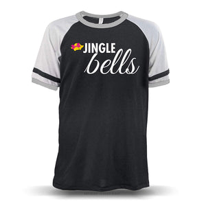 Jingle Bells' Unisex Raglan Black W/ Grey Sleeves (Alternative) T-Shirt