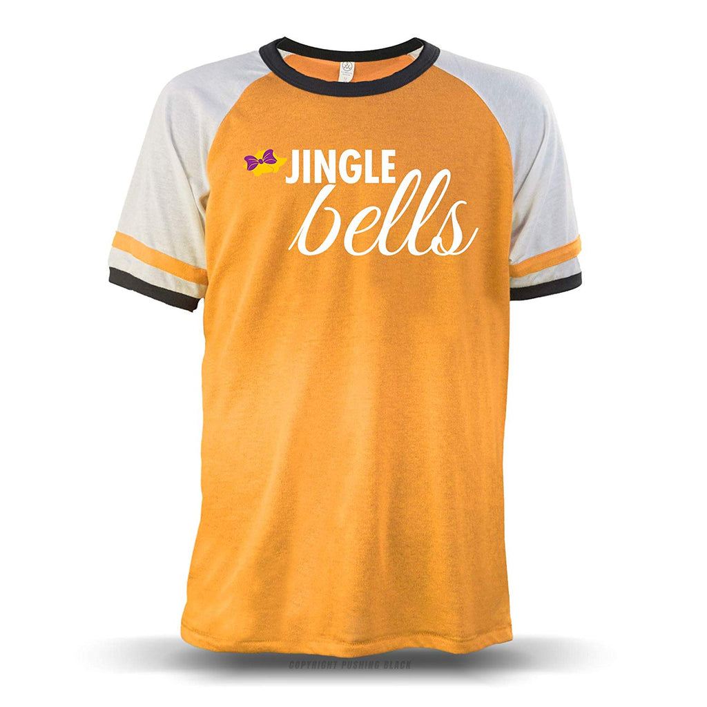 Jingle Bells' Unisex Raglan Orange W/ White Sleeves (Alternative) T-Shirt
