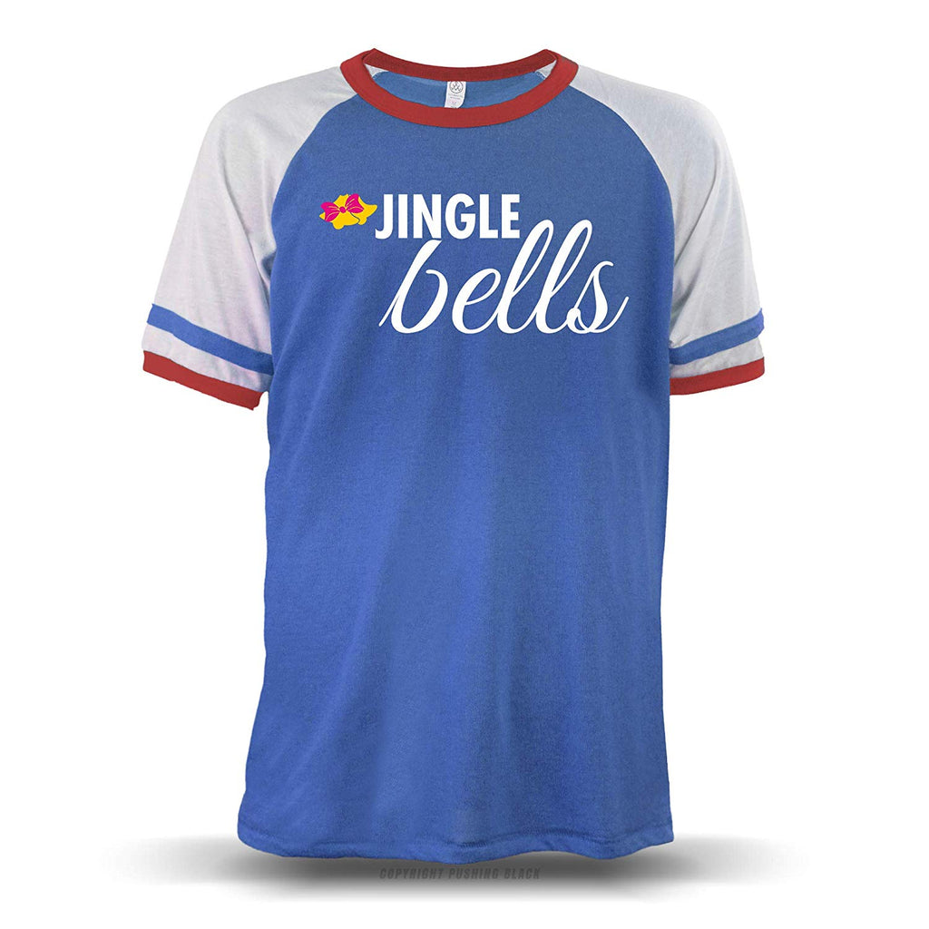 Jingle Bells' Unisex Raglan Royal Blue W/ White Sleeves (Alternative) T-Shirt