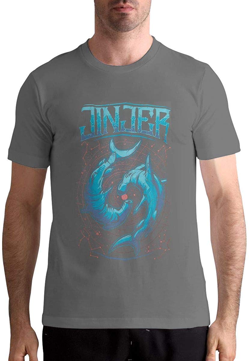 Jinjer Pisces Classic Mens Summer Tops Short Sleeve Deep Heather T-Shirt
