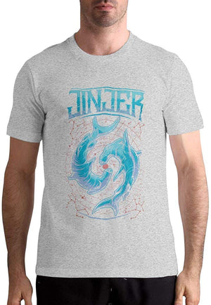 Jinjer Pisces Classic Mens Summer Tops Short Sleeve Gray T-Shirt