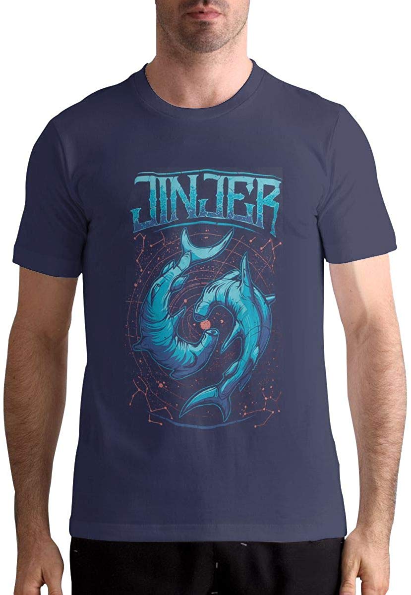 Jinjer Pisces Classic Mens Summer Tops Short Sleeve Navy T-Shirt