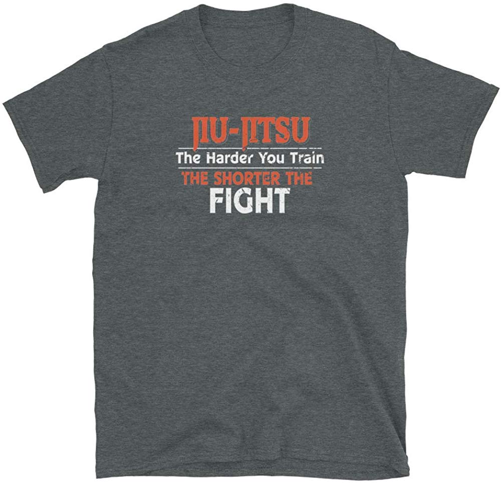 Jiu Jitsu The Harder You Train The Shorter The Fight Dark Heather T-Shirt