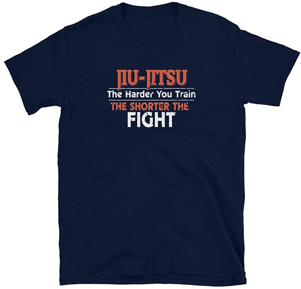 Jiu Jitsu The Harder You Train The Shorter The Fight Navy T-Shirt