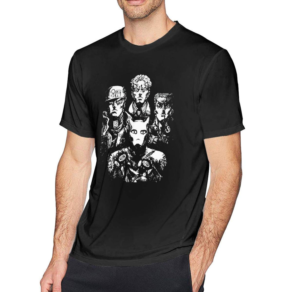 JoJo Bizarre Adventure Cool Men's Casual Short Sleeve Cotton Black T-Shirt