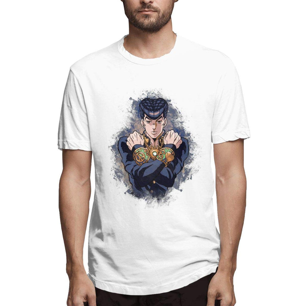 JoJo's Bizarre Adventure Men's Round Neck Short Sleeve Trendy Top White T-Shirt
