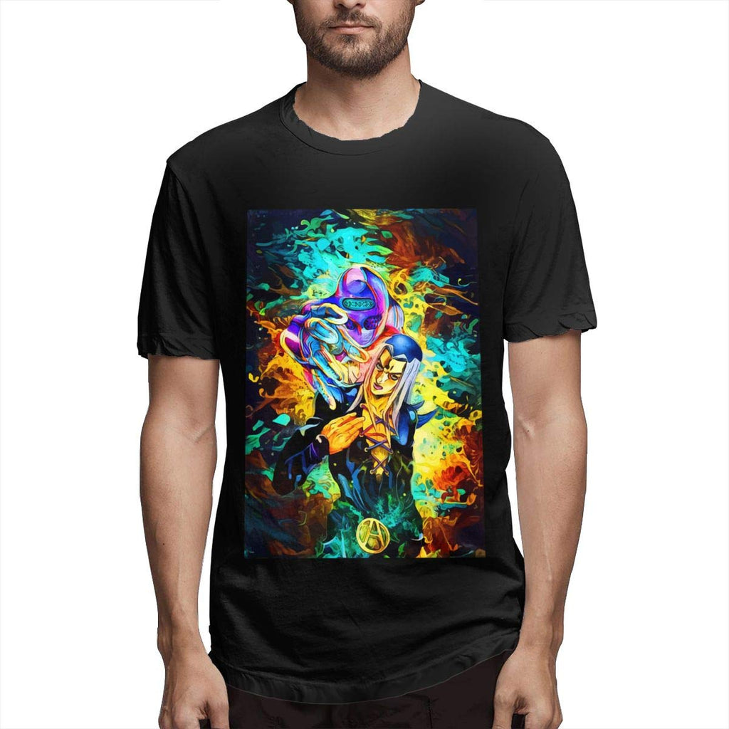 JoJo's Bizarre Adventure Unisex Round Neck Short Sleeve Popular Top Black T-Shirt