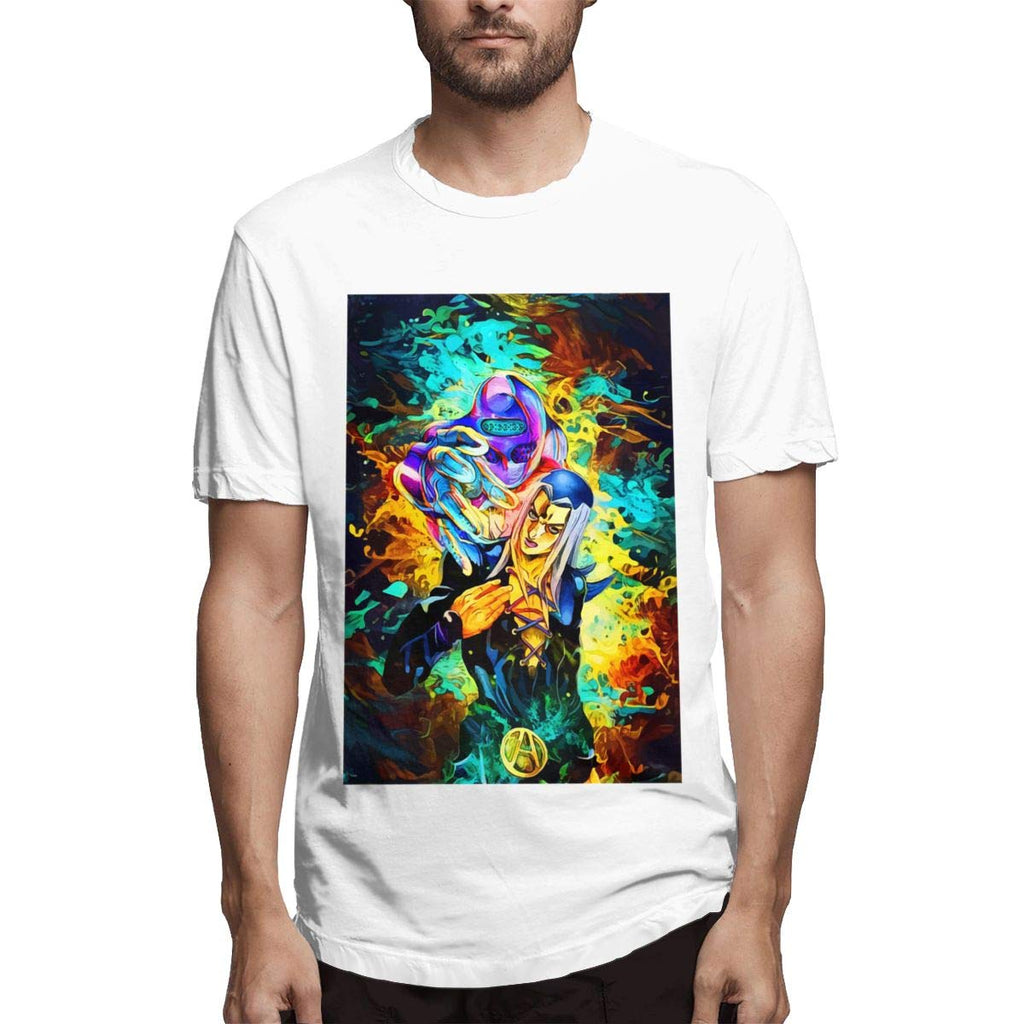 JoJo's Bizarre Adventure Unisex Round Neck Short Sleeve Popular Top White T-Shirt