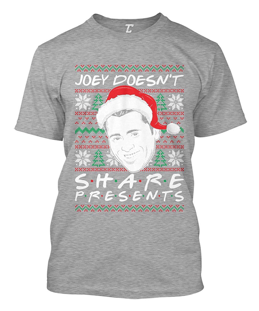 Joey Doesn't Share Presents Ugly Christmas Men's Light Gray T-Shirt