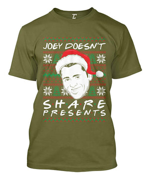 Joey Doesn't Share Presents Ugly Christmas Men's Olive T-Shirt