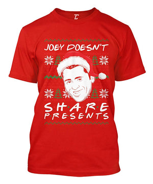 Joey Doesn't Share Presents Ugly Christmas Men's Red T-Shirt