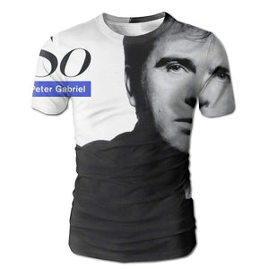JohnHA Men's Peter Gabriel So Design 3D Printed Short Sleeve White T-Shirt