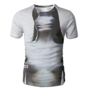 JohnHA Men's Placebo Meds Fashion 3D Printed Short Sleeve White T-Shirt