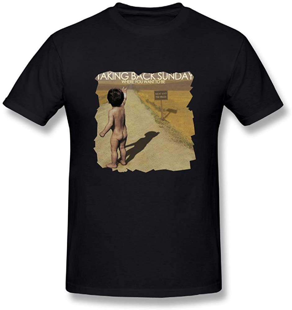 JohnHA Men's Taking Back Sunday Where You Want to Be Classic Black T-Shirt